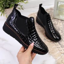 Rieker W R474 Schlangenleder Stiefeletten schwarz