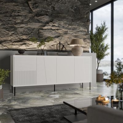 3. Kommode 4D ABI 200x45x88 weiß matt