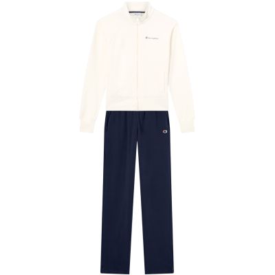 2. Champion Trainingsanzug mit durchgehendem Reißverschluss für Damen, cremefarben und marineblau, 117988 YS084