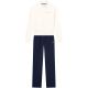 2. Champion Trainingsanzug mit durchgehendem Reißverschluss für Damen, cremefarben und marineblau, 117988 YS084