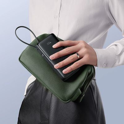 8. Baseus Bipow 2 20000mAh 20W Powerbank mit Digitalanzeige und integriertem USB-C-Kabel – Schwarz