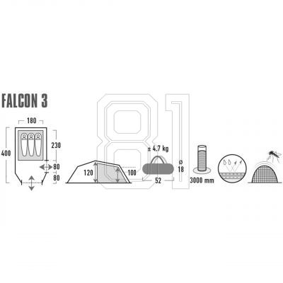 6. High Peak Falcon 3 Zelt 10329