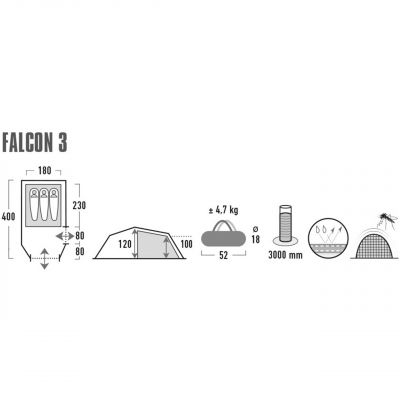 6. High Peak Falcon 3 Zelt 10329