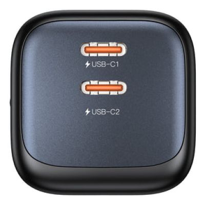25. UNITEK 2x GAN 45W Ladegerät, 2x USB-C PD 3.0, QC, Schwarz