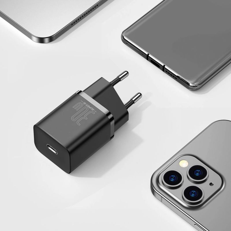 11. Baseus Super Si 1C Schnellladegerät USB Typ C 30W Power Delivery Quick Charge schwarz (CCSUP-J01)