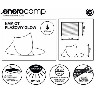 6. Selbstexplosives Strandzelt 190 x 120 x 90/70 cm, blau, Pop-up