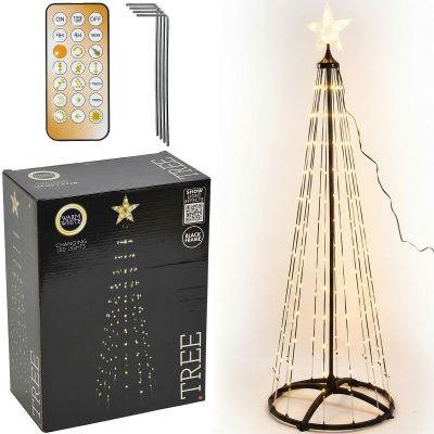 Dekorativer Weihnachtsbaum, 550 LEDs, warmweiß, 300 cm, schwarz