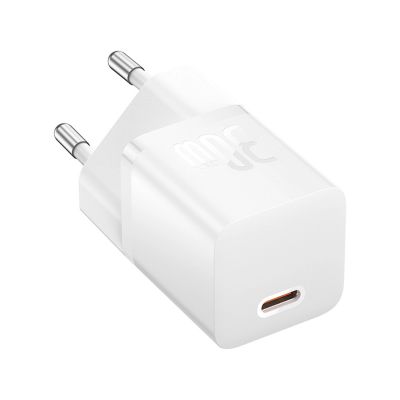 Baseus GaN5 USB-C 30W Wandladegerät mit Baseus Dynamic 3 USB-C 100W 1m Kabel – Weiß