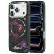 Guess IML Glitter Blossom Roses MagSafe Hülle für iPhone 18 Pro Max / 17 Pro Max – schwarz