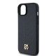 6. DKNY MagSafe-Hülle aus Leder mit Muster und Metalllogo für iPhone 15/14/13 – Schwarz