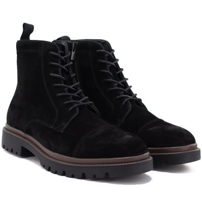 4. Herren-Ankle-Boots aus Leder, ungefüttert, Wildleder, schwarz, Big Star UU174221