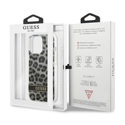 8. Guess GUHCP13LHSLEOK iPhone 13 Pro / 13 6.1" grau/graues Hardcase Leopard