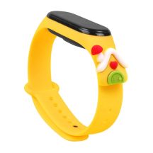 Strap Xmas für Xiaomi Mi Band 5 / 6 Weihnachts-Silikonarmband mit Haus - Gelb