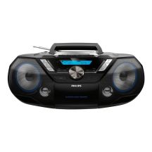 Philips AZB798T/12 Tragbare Stereoanlage, analog und digital, 12 W, DAB, DAB+, FM, Schwarz, MP3-Player