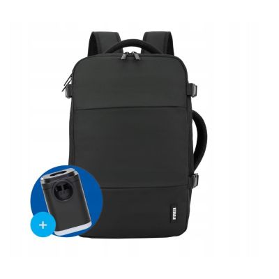 11. NOVEEN CTB500 Schwarzer Kabinen-Reiserucksack 40x20x25 mit Pumpe