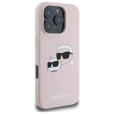 4. Karl Lagerfeld Silikonhülle mit Heads Print MagSafe für iPhone 16 Pro - Pink