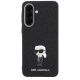 3. Karl Lagerfeld Schutzhülle mit festem Glitzer-Ikonik-Logo aus Metall für Samsung Galaxy A37 5G – Schwarz