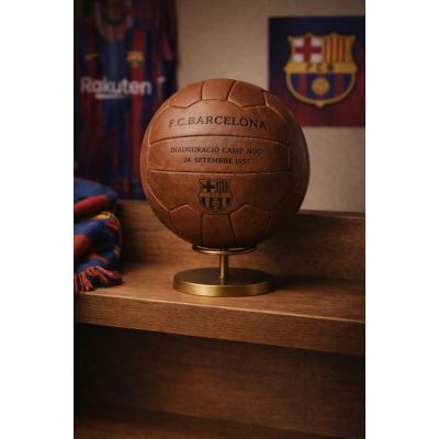 6. FC Barcelona Camp Nou Retro-Fußball, offiziell lizenziert, echtes Leder, B1048