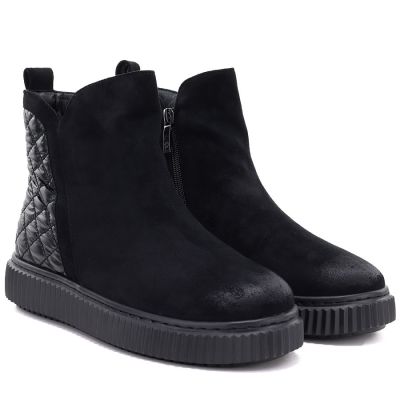 4. Gefütterte schwarze Damen-Ankle-Boots Potocki Z25-JE19365