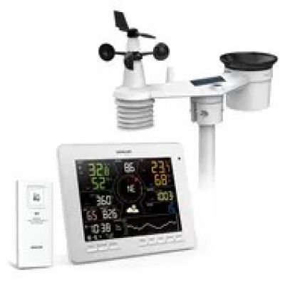 Sencor SWS 16600 WiFi SH Wetterstation Weiß / Farb-LCD / Drahtloser Sensor