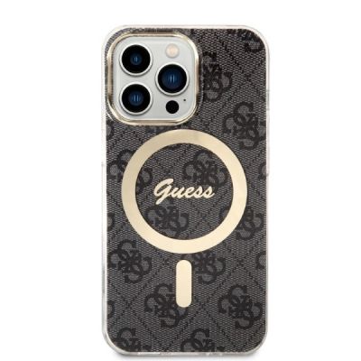 3. Set Guess GUBPP13LH4EACSK Hülle + Ladegerät iPhone 13 Pro schwarz/schwarz Hartschale 4G Print MagSafe