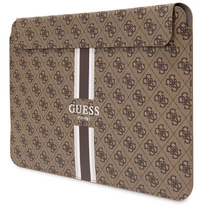 2. Guess 4G Printed Stripes Hülle für einen 14-Zoll-Laptop – Braun