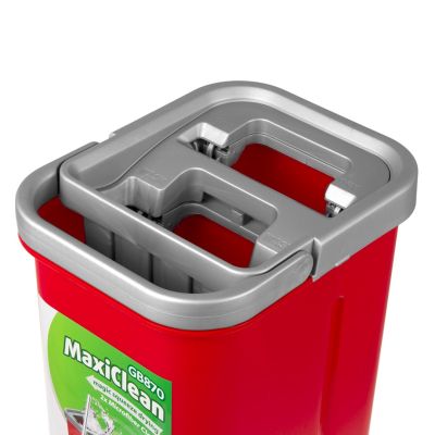 15. GREENBLUE FLACHMOP MIT EIMER UND MAXICLEAN AUSWÜRFMASCHINE + ZWEI HQ-MIKROFASER-KARTUSCHEN, FASSUNGSVERMÖGEN 8L GB870