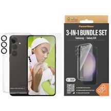 PanzerGlass Bundle 3in1 transparente Hülle + Folie + Kameraschutz für Samsung Galaxy S24
