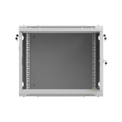 23. LANBERG Wandregalschrank 19" 9U 600x600 GRAU PERFORATIONSTÜREN (Flachverpackung)