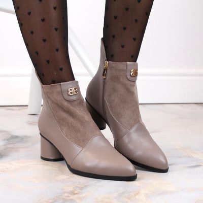 8. D&A S.Barski Premium Collection W OLI232B beige Stiefeletten mit Absatz