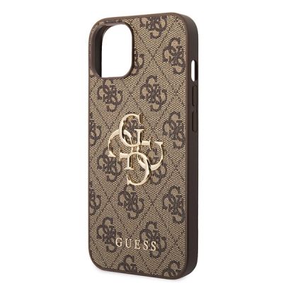 6. Guess GUHCP15S4GMGBR iPhone 15 6,1" braun/braunes Hardcase 4G Big Metal Logo