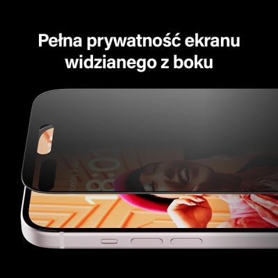 4. PanzerGlass Ultra-Wide Fit Privacy gehärtetes Glas mit Positionierer für iPhone 15 Pro
