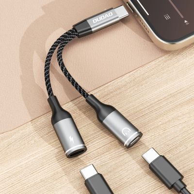 3. Dudao L13C+ 2in1 USB-C-Adapter – Grau