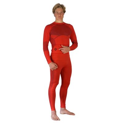 36. GLOVII Beheizbares Thermoaktiv-Unterwäsche-Set, Sweatshirt und Hose, Größe M, Orange, inklusive Batterien und Ladegerät, GXRM