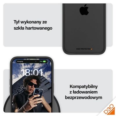 5. PanzerGlass ClearCase Hülle für iPhone 15 Pro Max mit Militärzertifizierung – Transparent und Schwarz