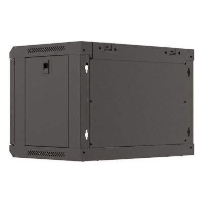 19. Wandmontierter Installationsschrank 19" 6U 540x350 schwarze Glastür LANBERG (Flat Pack)