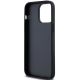 7. DKNY Lederhülle mit Monostreifen und Metalllogo für iPhone 14 Pro Max – Schwarz