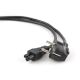 GEMBIRD Stromkabel für Notebook Cloverleaf C5 (3-polig) VDE 1 m, Schwarz