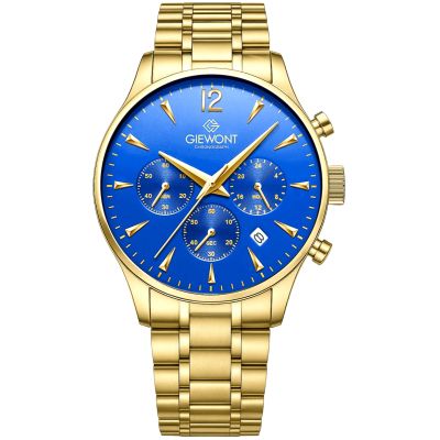 Giewont Herrenuhr Chronograph Saphir Gold Blau GW6310-B5