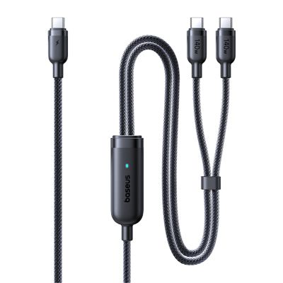 Baseus Flash 4 140W 2-in-1 USB-C auf USB-C + USB-C Kabel 1,5 m - Schwarz