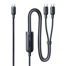 Baseus Flash 4 140W 2-in-1 USB-C auf USB-C + USB-C Kabel 1,5 m - Schwarz