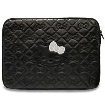 Hello Kitty Zip PU Quilted Bows-Tasche für einen 14-Zoll-Laptop – Schwarz