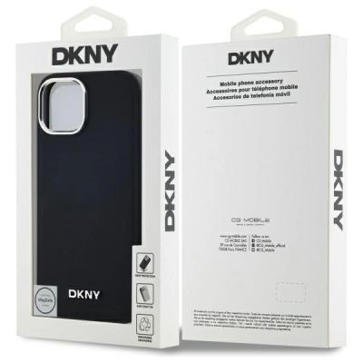8. DKNY Plain Logo MagSafe Hülle für iPhone 14 – Schwarz