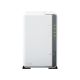 Synology DS223j NAS; Tower; 2x (3,5" SATA-Festplatten); Realtek RTD1619B; 1 GB DDR4, 1x 1GbE RJ-45
