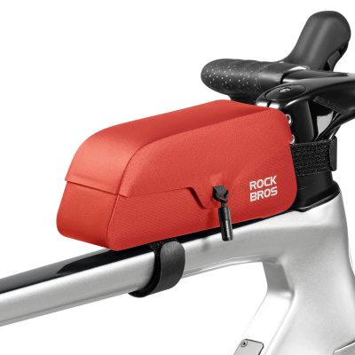 2. Rockbros 30120122004 Wasserdichte Fahrradrahmentasche mit Magnetverschluss, 0,9 l – Rot