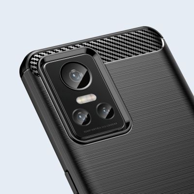 6. Carbon Case Hülle für Realme GT Neo 3 flexible Silikon-Carbon-Hülle schwarz