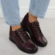 12. Bordeauxfarbene Damen-Lederschuhe mit Keilabsatz Vinceza 39964