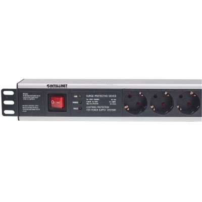 4. Intellinet 713962 PDU 6-fach Steckdosen-Stromverteilereinheit 1,5 HE Schwarz