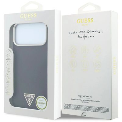 8. Guess Kevlar Triangle Logo MagSafe Hülle für iPhone 17 Pro Max / 18 Pro Max - Burgunderrot