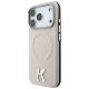 2. Karl Lagerfeld MagSafe Hülle mit geprägtem Ringmuster und Kameo-Logo für iPhone 18 Pro Max / 17 Pro Max – Beige